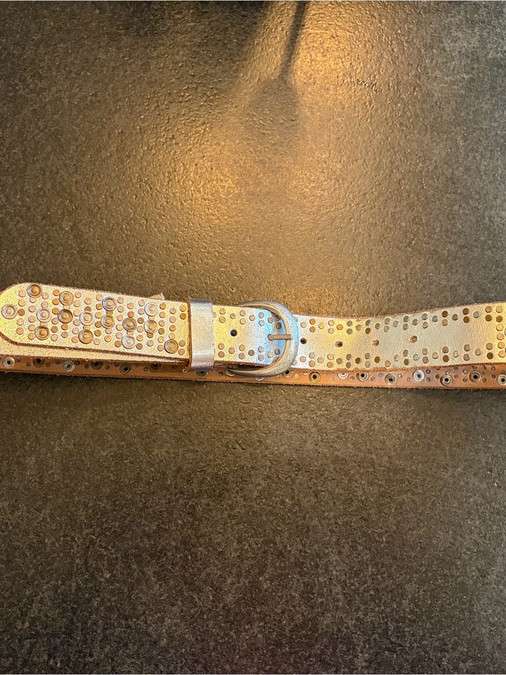Free People belts size M/L Studded Silver Leather Belt and Brown belt - Picture 5 of 7